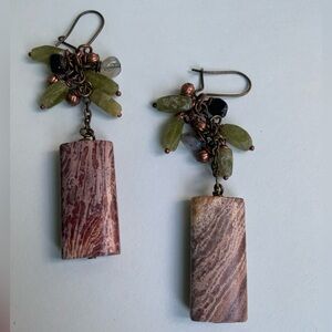 Handmade Multicolor Picture Jasper Dangle Earrings